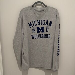 Gray Michigan Wolverines Long Sleeve Shirt
